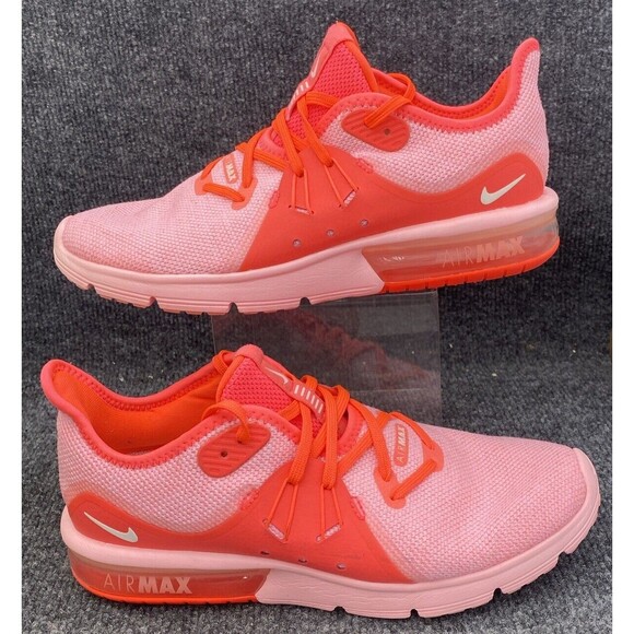 Nike Shoes Women Size 9 Air Max Sequent 3 Hot Punch Pink Sneakers Run 908993-601 - Picture 8 of 9